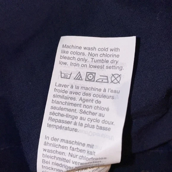 JCrew Factory V-neck button front dress in linen/cotton; Sz 6; style L6981; navy - Picture 12 of 12